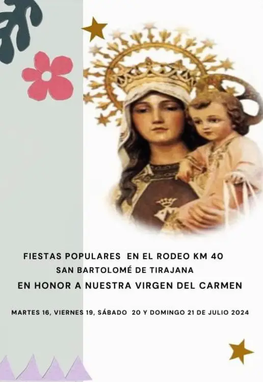 Fiestas del Carmen en El Rodeo 2024. Programa de Fiestas en San Bartolomé de Tirajana en honor a la Virgen del Carmen del 16 al 21 de Julio