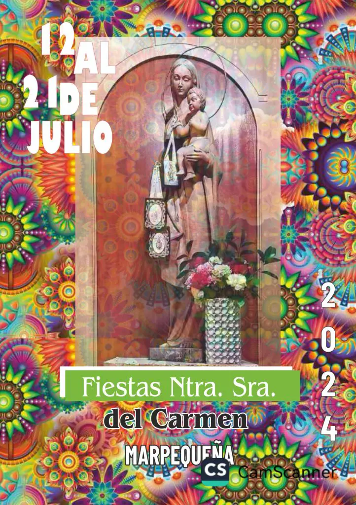 Fiestas del Carmen en Marpequeña 2024. El programa completo de eventos y actividades se celebra del 12 al 21 de julio de 2024. 