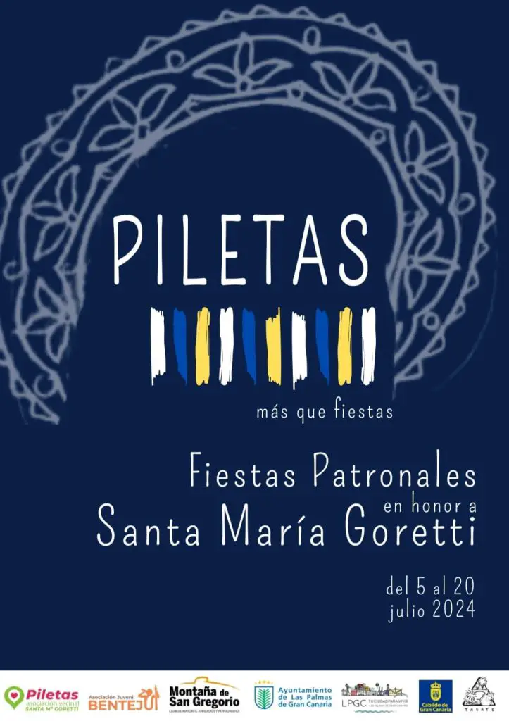 Fiestas Santa María Goretti en Piletas 2024. Del 5 al 20 de julio de 2024, el barrio de Piletas en Las Palmas celebra las Fiestas