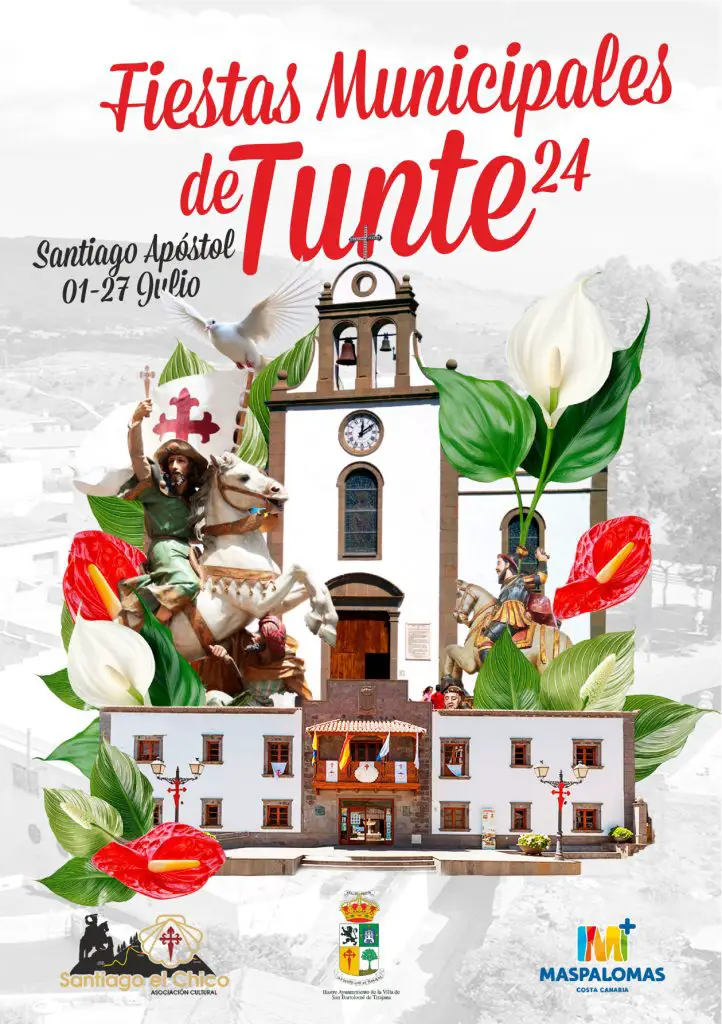 Fiestas Santiago Apóstol de Tunte en San Bartolomé de Tirajana 2024. Este 2024, las festividades se llevarán a cabo del 1 al 27 de julio.