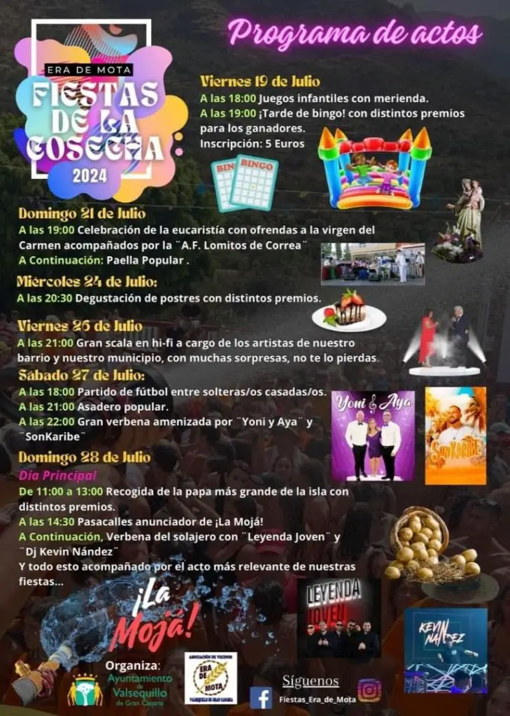 Fiestas de La Cosecha en Era de Mota 2024. La celebración se llevará a cabo del 19 al 28 de julio con actividades diversas