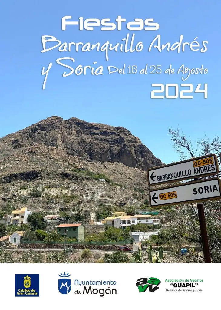 Programa Fiestas Barranquillo Andrés y Soria, Mogán, Inmaculada Concepción y San Andrés 2024 del 16 al 25 de Agosto