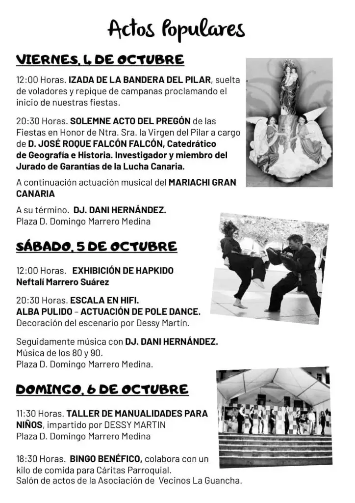 Las Fiestas de Nuestra Señora del Pilar en Casablanca, Firgas, son un evento clave en el calendario cultural de la localidad